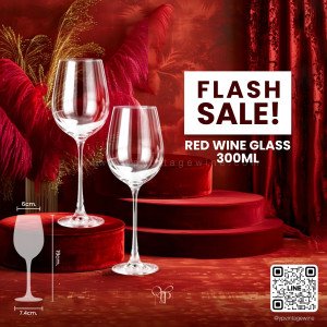 RED WINE GLASS WITH CLEAR STEM 300ML | แก้วไวน์แดงก้านใส