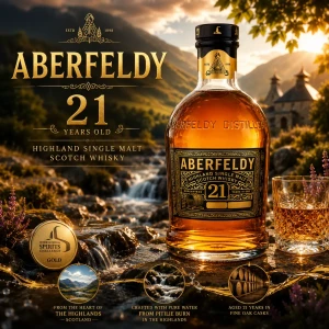 ABERFELDY 21 YEARS OLD SINGLE MALT SCOTCH WHISKY 700ML | Highland Single Malt Scotch Whisky